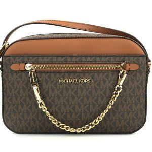 Michael Kors Jet Set Chain Crossbody - Large - Brown Monogram